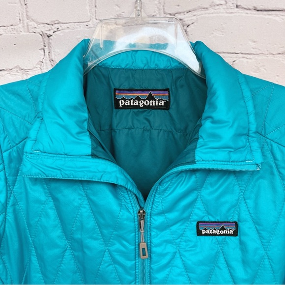 Patagonia Nano Puff Primaloft Diamond Quilted Full-Zip Jacket Turquoise Sz S/M - Picture 5 of 15